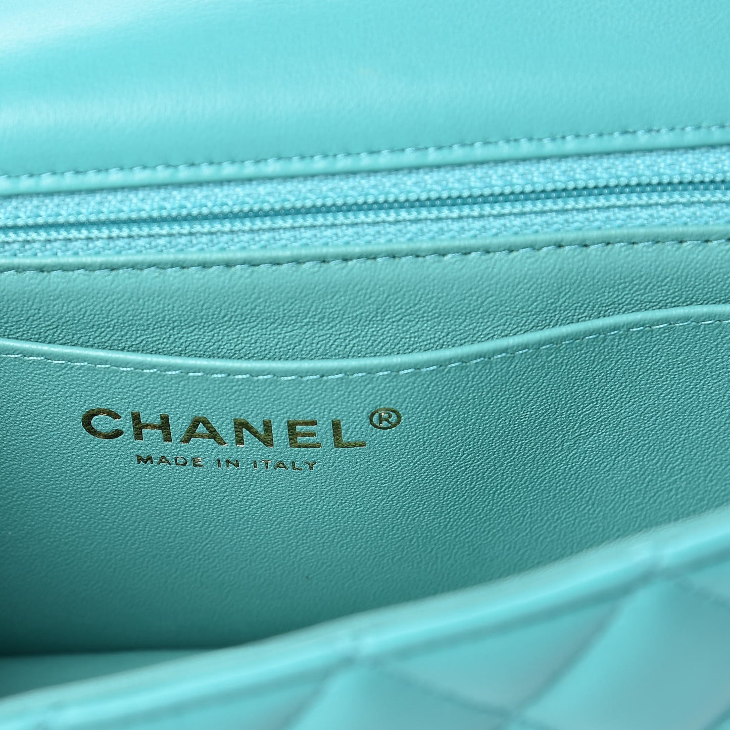 Lambskin Quilted Mini Rectangular Flap Green