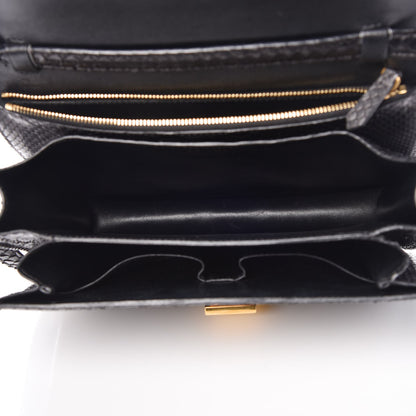 Celine Python Medium Classic Box Flap Bag Black 5 of 6