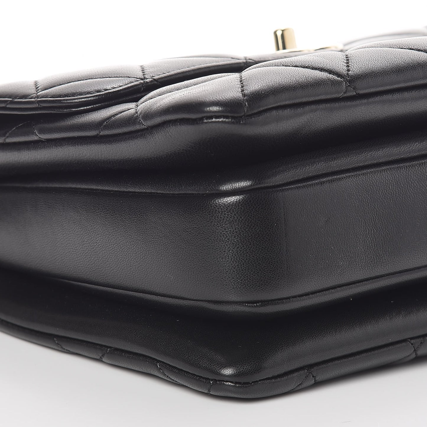 Lambskin Quilted Small Trendy CC Dual Handle Flap Bag Black