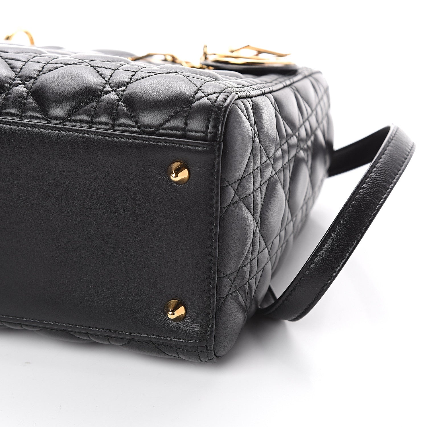 Christian Dior Lambskin Cannage Medium Lady Dior Black 8 of 8