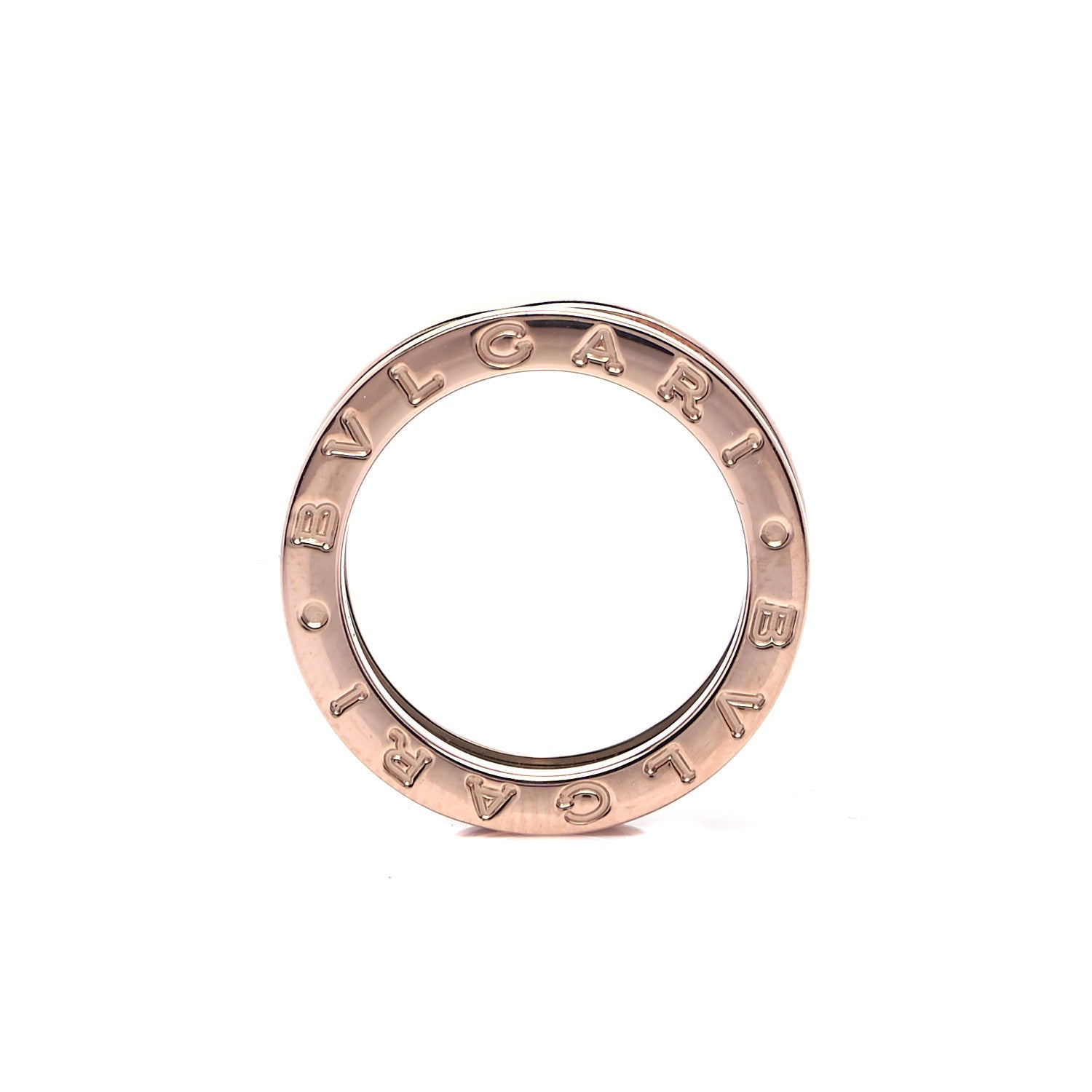 Bulgari 18K Rose Gold Black Ceramic B.Zero1 Two-Band Ring 50 5.25 6 of 7