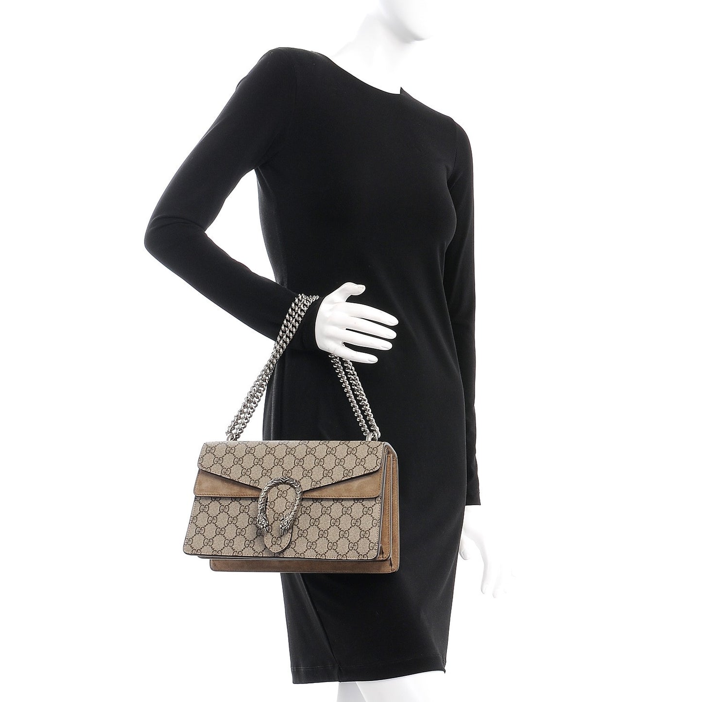 GG Supreme Monogram Small Dionysus Shoulder Bag Taupe