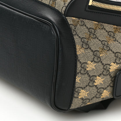 Gucci GG Supreme Monogram Bees Print Small Day Backpack Beige Oro Black 11 of 15