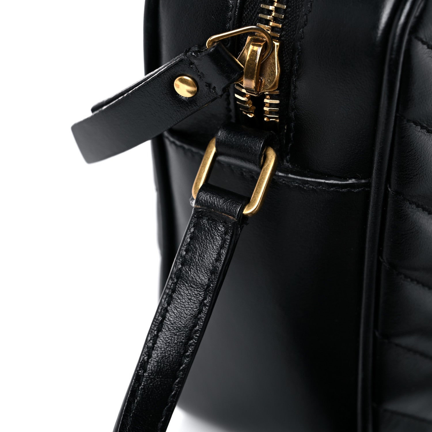 Saint Laurent Calfskin Matelasse Monogram Lou Camera Bag Black 14 of 16
