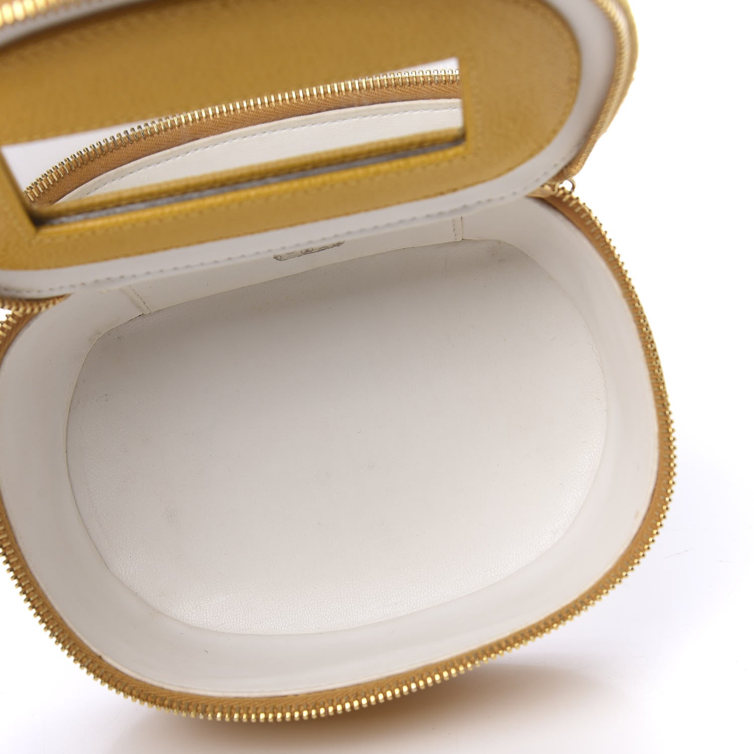Chanel Caviar Vanity Cosmetic Case Yellow 5 of 9