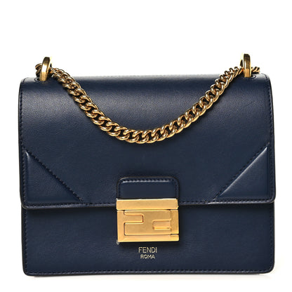 Fendi Vitello Grace Matte Small Kan U Shoulder Bag Midnight 1 of 9