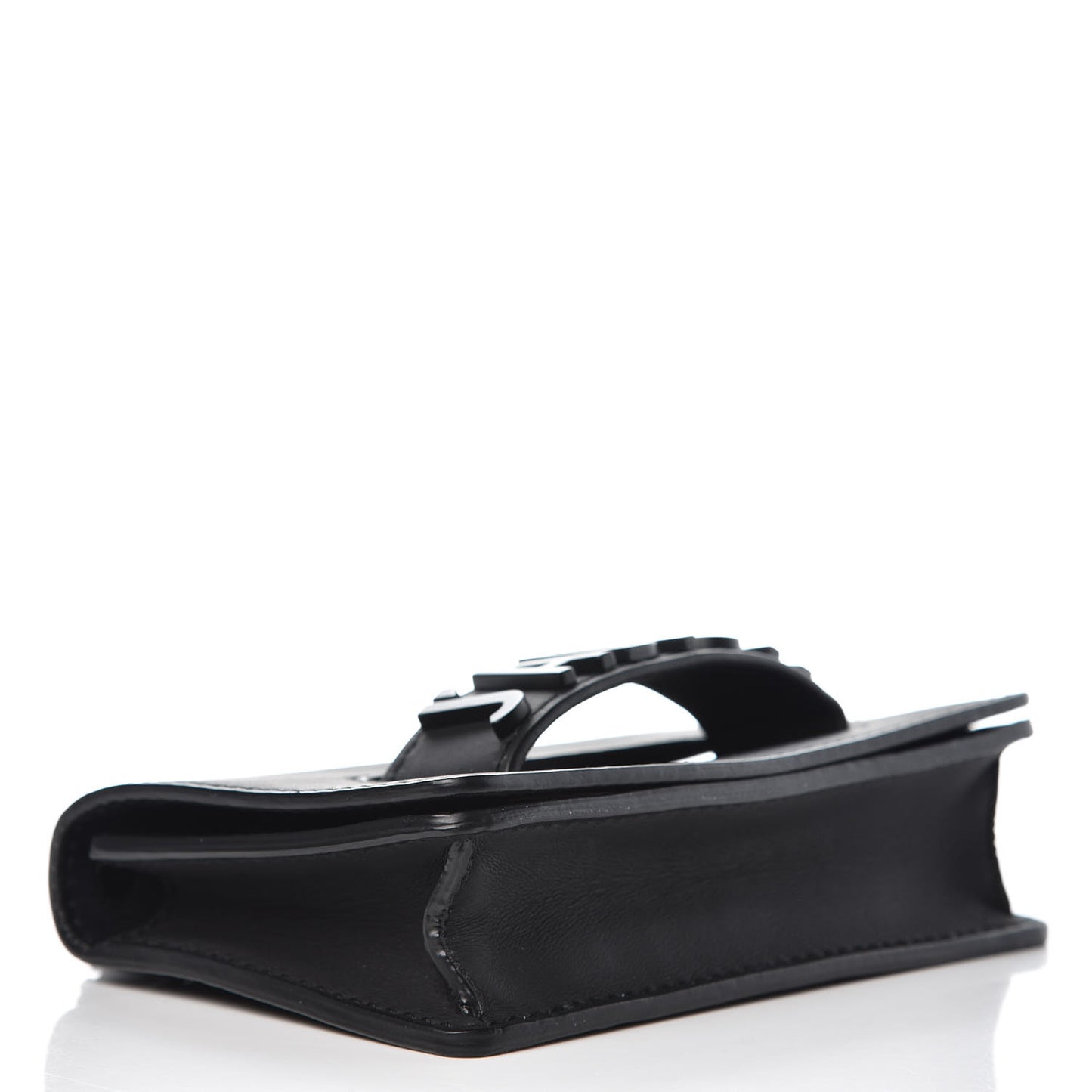 Ultra Matte Calfskin Mini J'Adior Chain Flap Bag Black