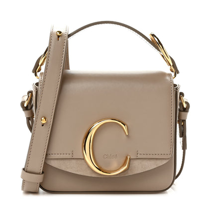 Chloe Shiny Calfskin Suede Mini C Double Carry Motty Grey 1 of 8
