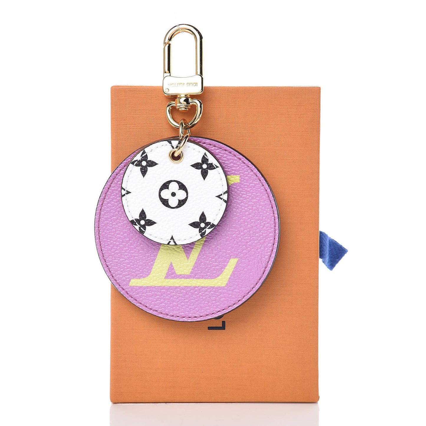 Monogram Giant Bag Charm Key Holder Pink Lilac