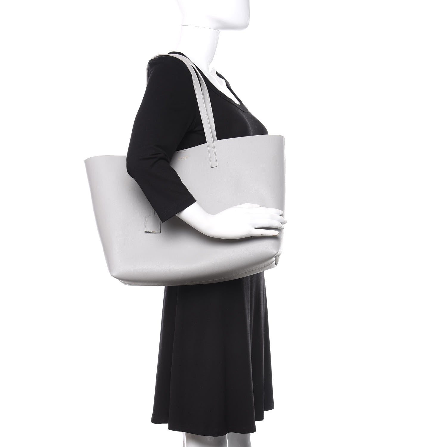 Saint Laurent Calfskin Large Shopping Tote Granite 2 of 13