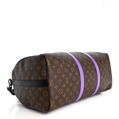Louis Vuitton Monogram Macassar LV Colormania Keepall Bandouliere 50 Purple 3 of 9