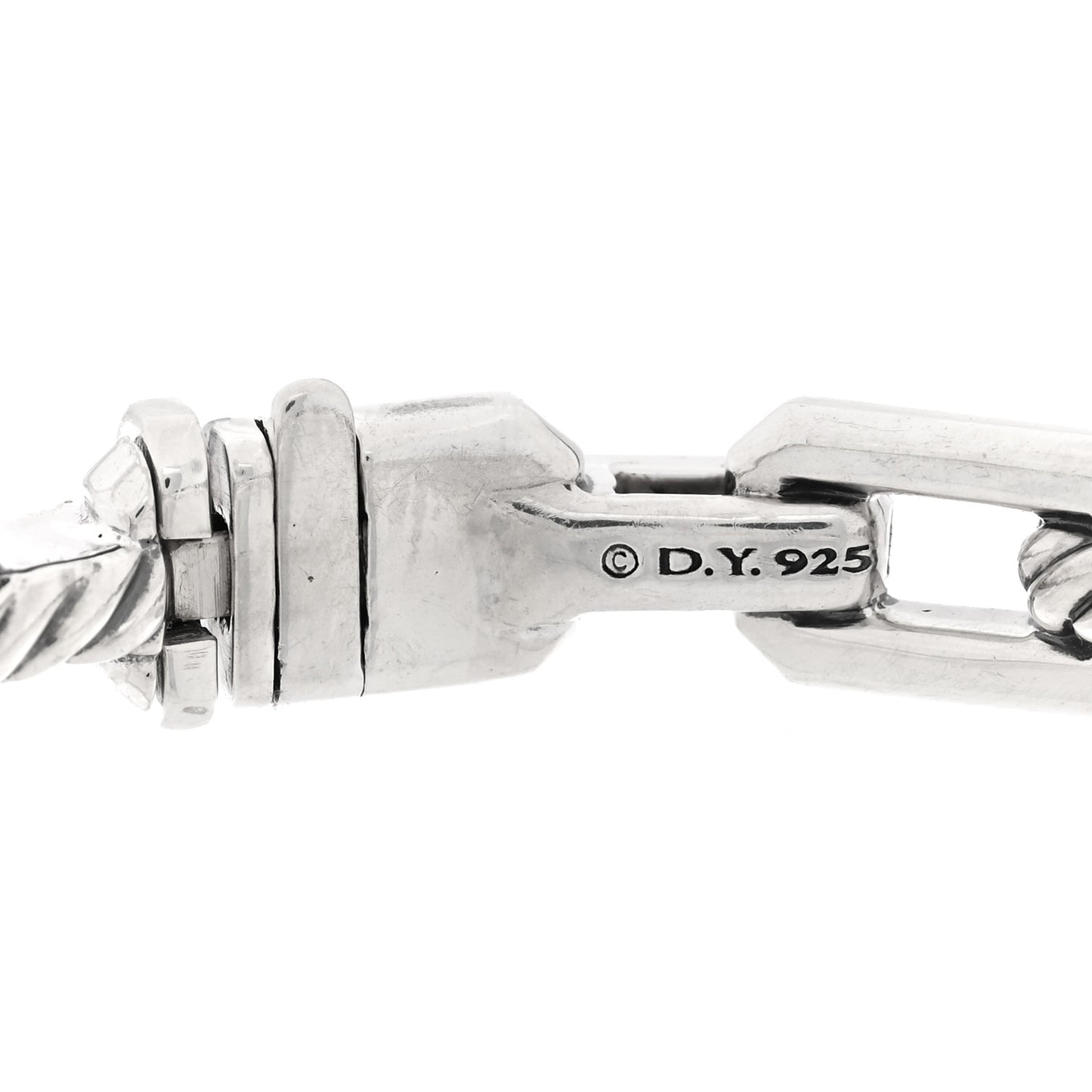 Sterling Silver Diamond 7mm Stax Link Bangle Bracelet