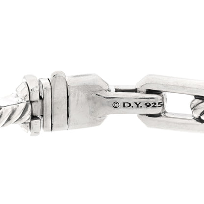 David Yurman Sterling Silver Diamond 7mm Stax Link Bangle Bracelet 3 of 3