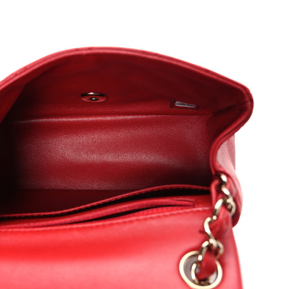 Chanel Lambskin Quilted Mini Square Flap Red 5 of 11