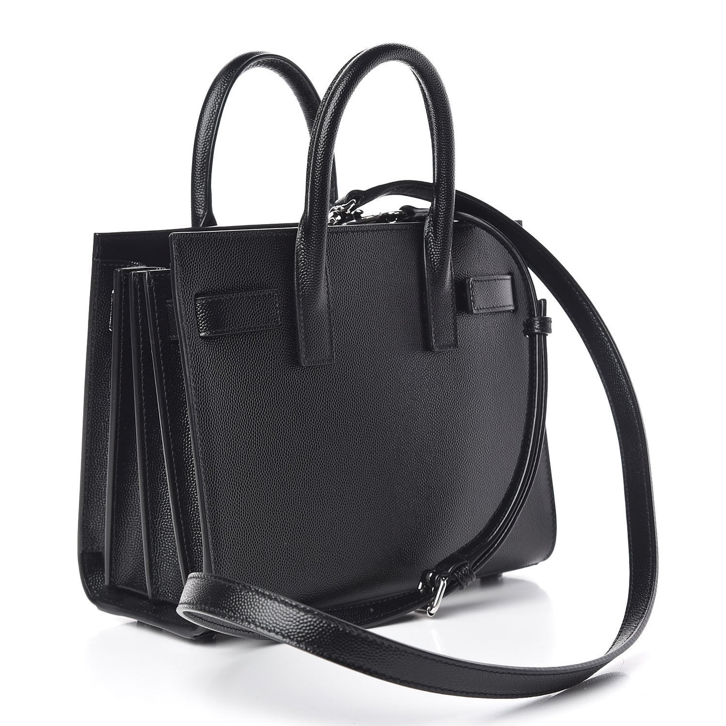 Grained Calfskin Nano Sac De Jour Black