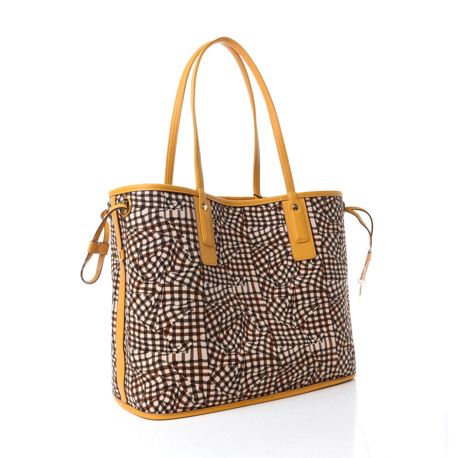 MCM Visetos Medium Liz Reversible Shopper Tote Cognac Yellow 10 of 15