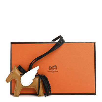 Hermes Milo Lambskin Grigri Rodeo Pegase Horse Bag Charm PM Sesame Black Nata 7 of 7
