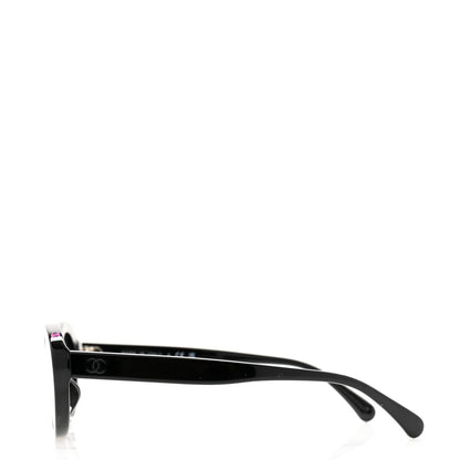 Chanel Acetate Oval Sunglasses 5416-A Black Pink 3 of 8