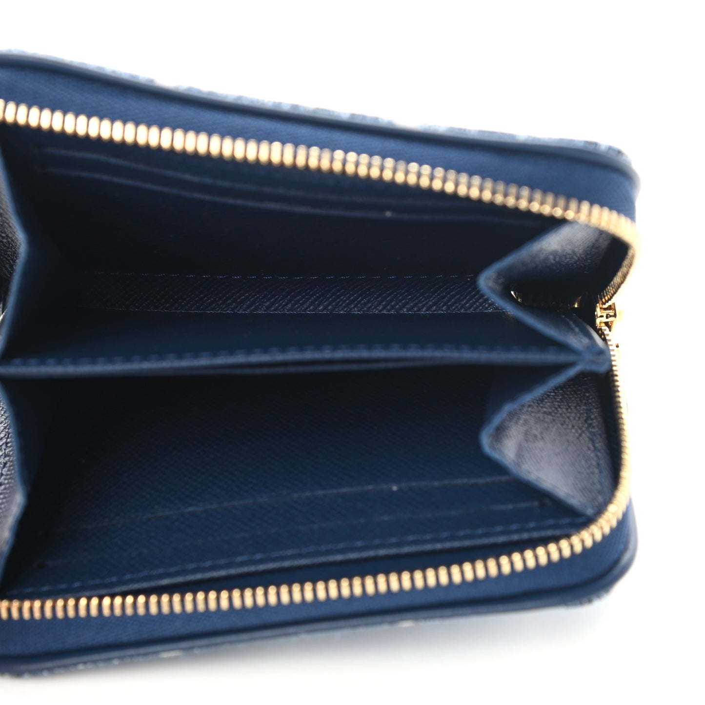 Denim Monogram Jacquard Zippy Coin Purse Bleu