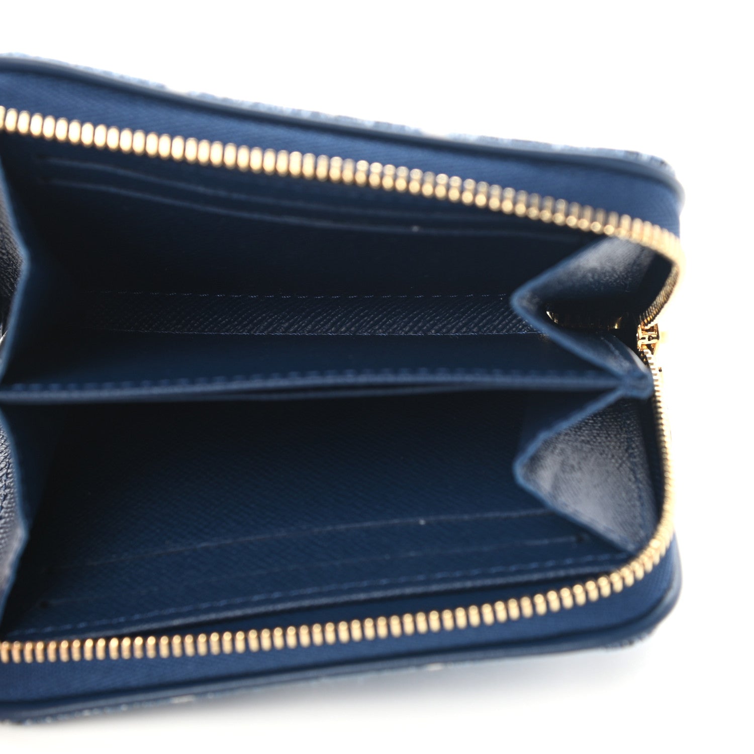 Louis Vuitton Denim Monogram Jacquard Zippy Coin Purse Bleu 5 of 9