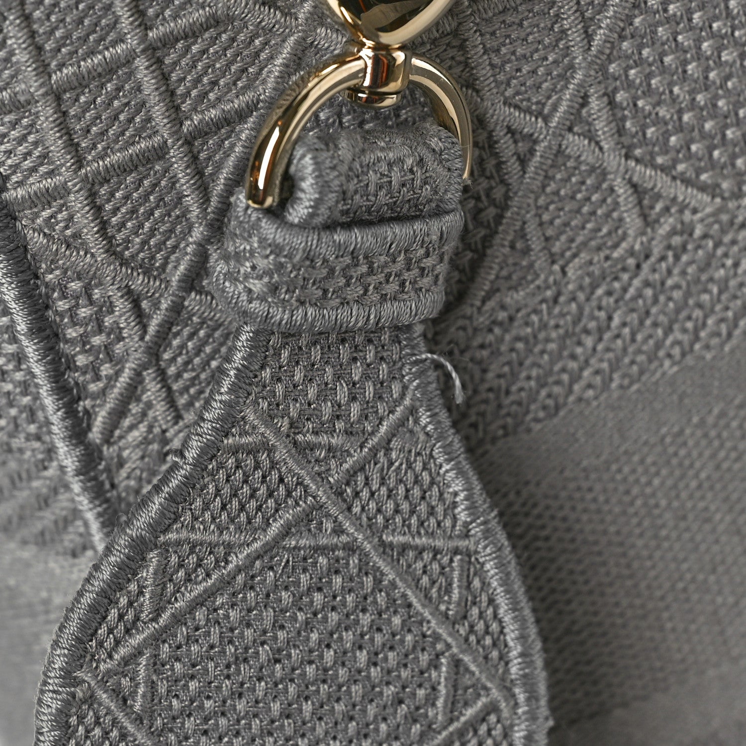 Christian Dior Canvas Embroidered Cannage Medium Lady D-Lite Gray 11 of 13