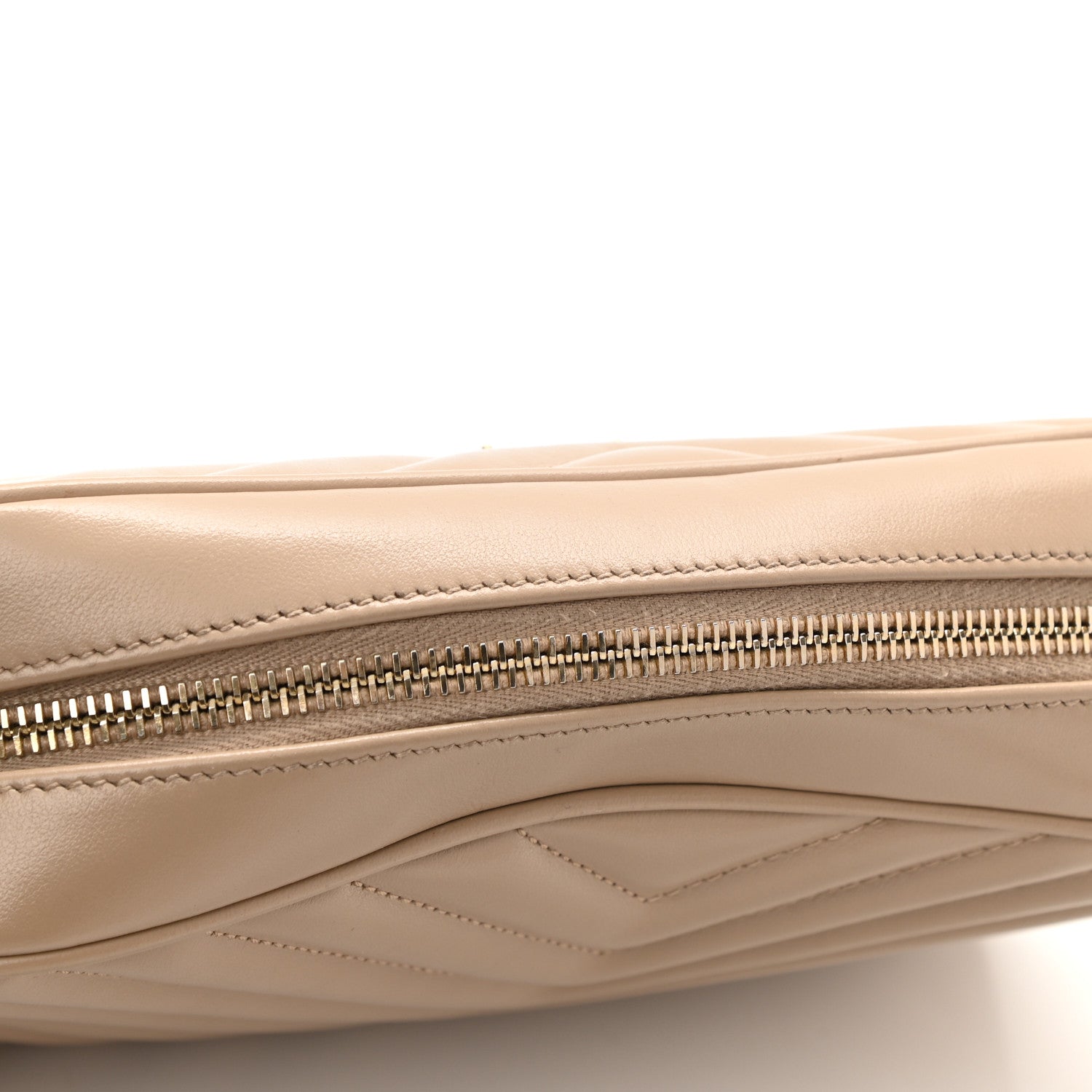 Saint Laurent Calfskin Matelasse Monogram Lou Camera Bag Dark Beige 11 of 12