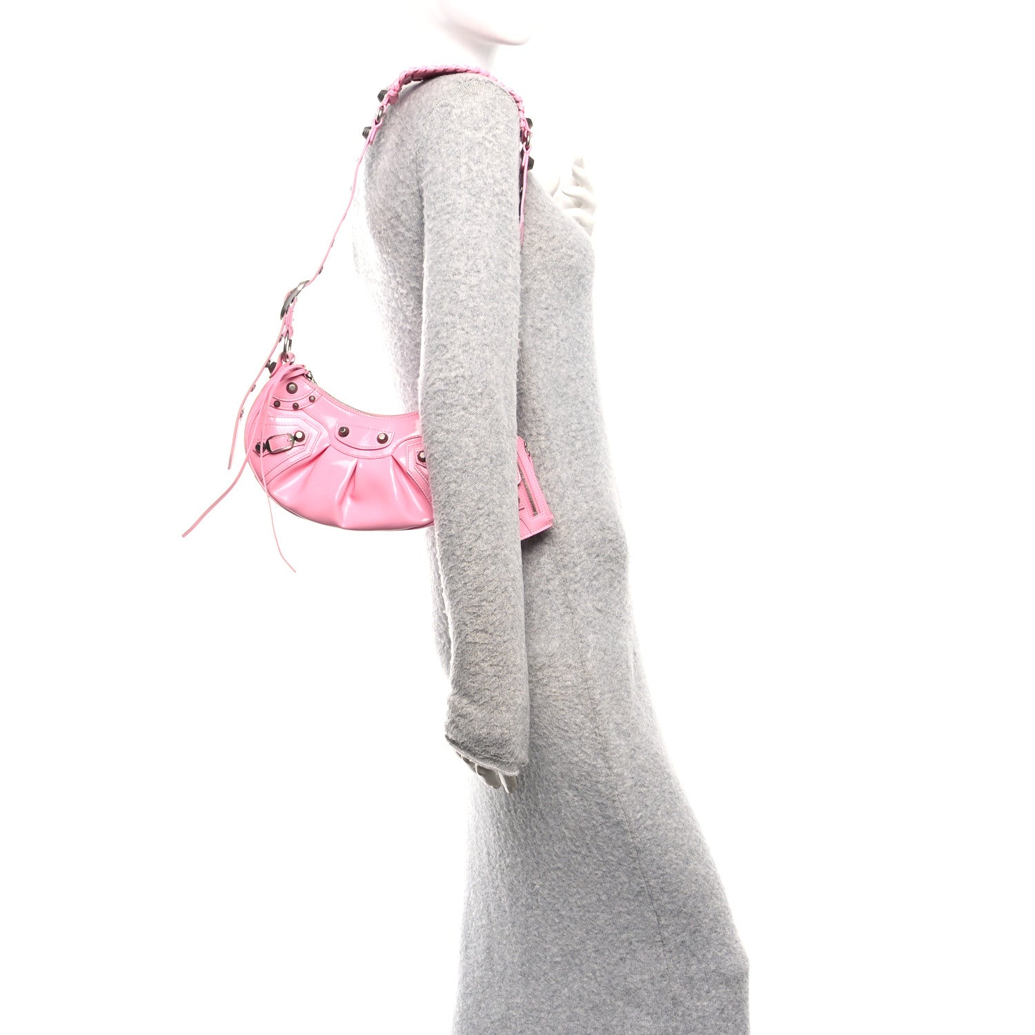 Balenciaga Patent Faux Leather Le Cagole Shoulder Bag XS Sweet Pink 2 of 14
