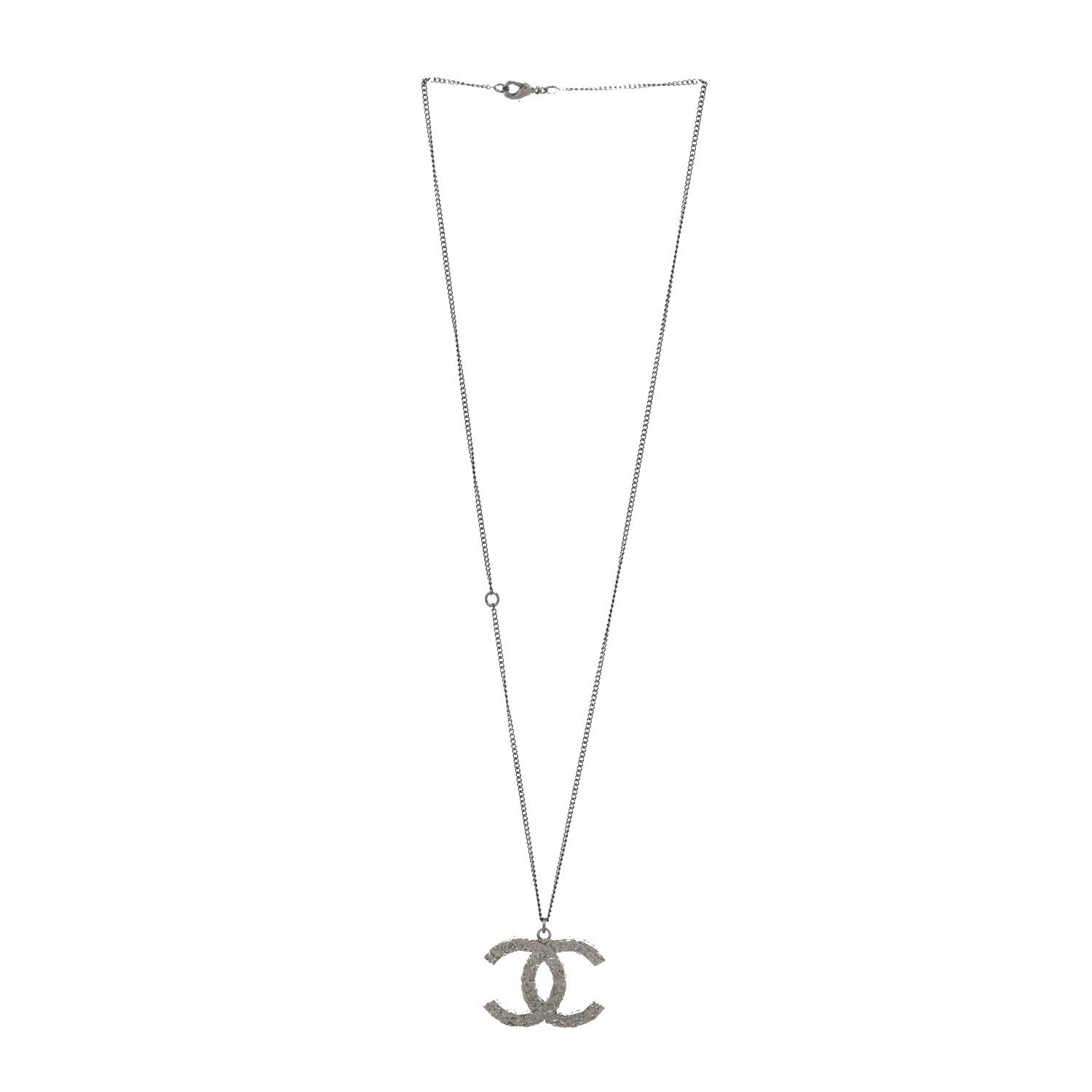 Chanel Ruthenium CC Pendant Necklace Black 2 of 3