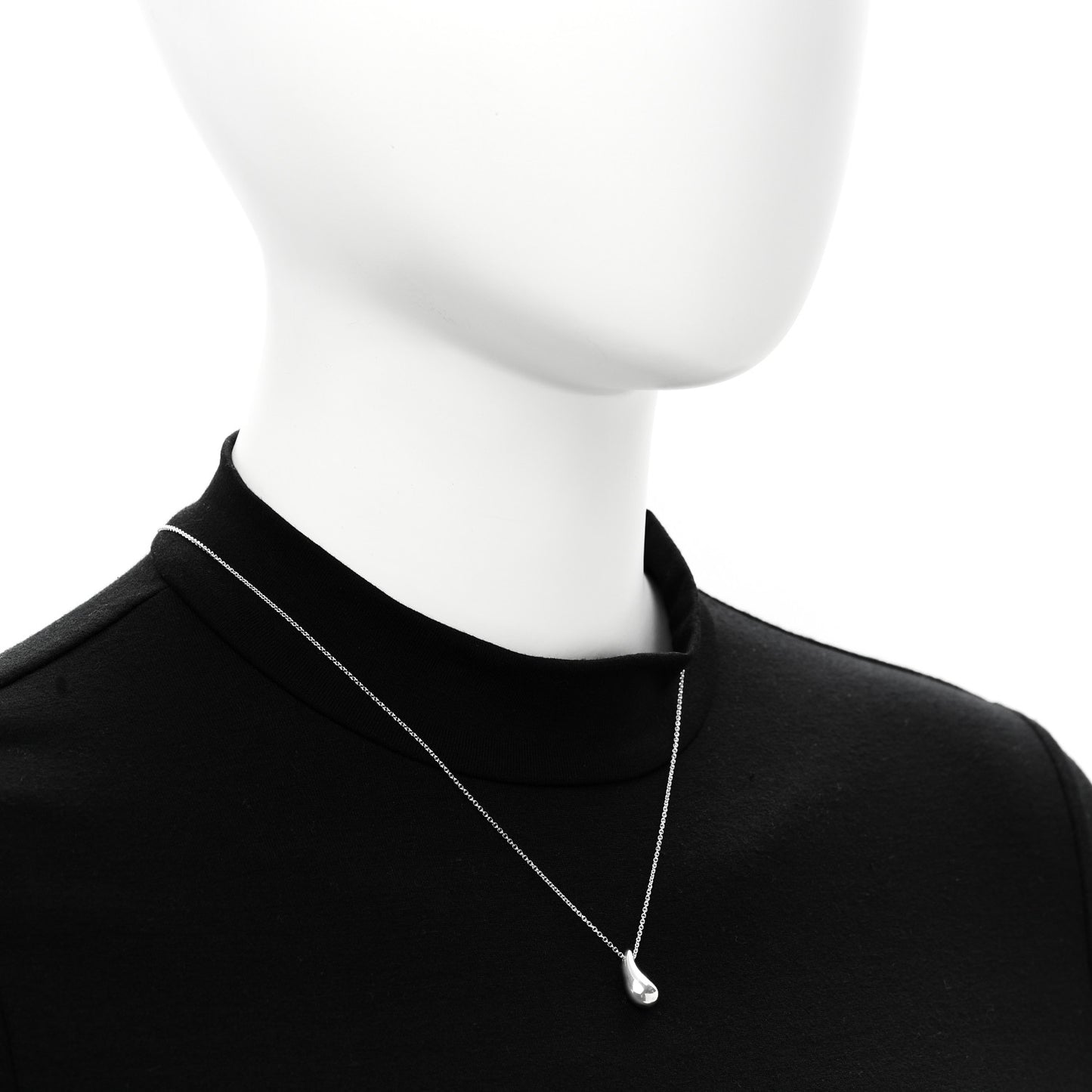 Sterling Silver 15mm Elsa Peretti Teardrop Pendant Necklace