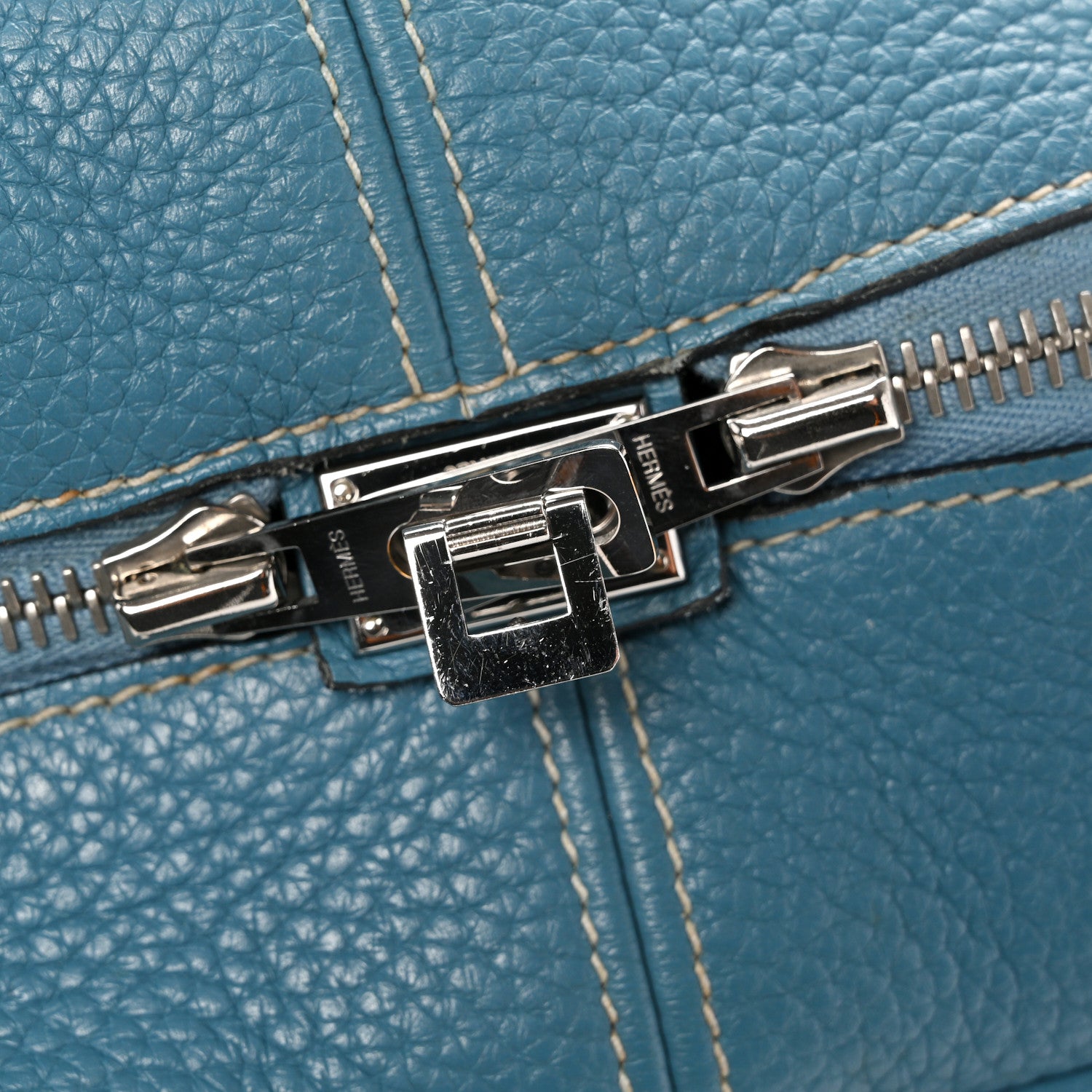 Hermes Taurillon Clemence Victoria II 35 Blue Jean 13 of 13