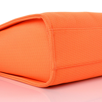 Chanel Mixed Fibers Calfskin Small Deauville Tote Orange Yellow 13 of 15