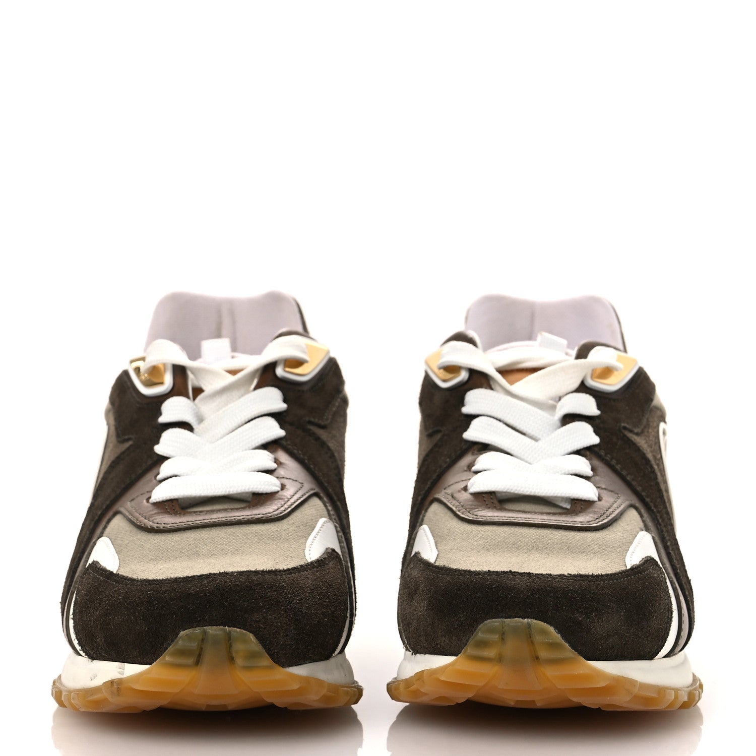 Louis Vuitton Calfskin Suede Run Away Sneakers 37.5 Kaki 3 of 14