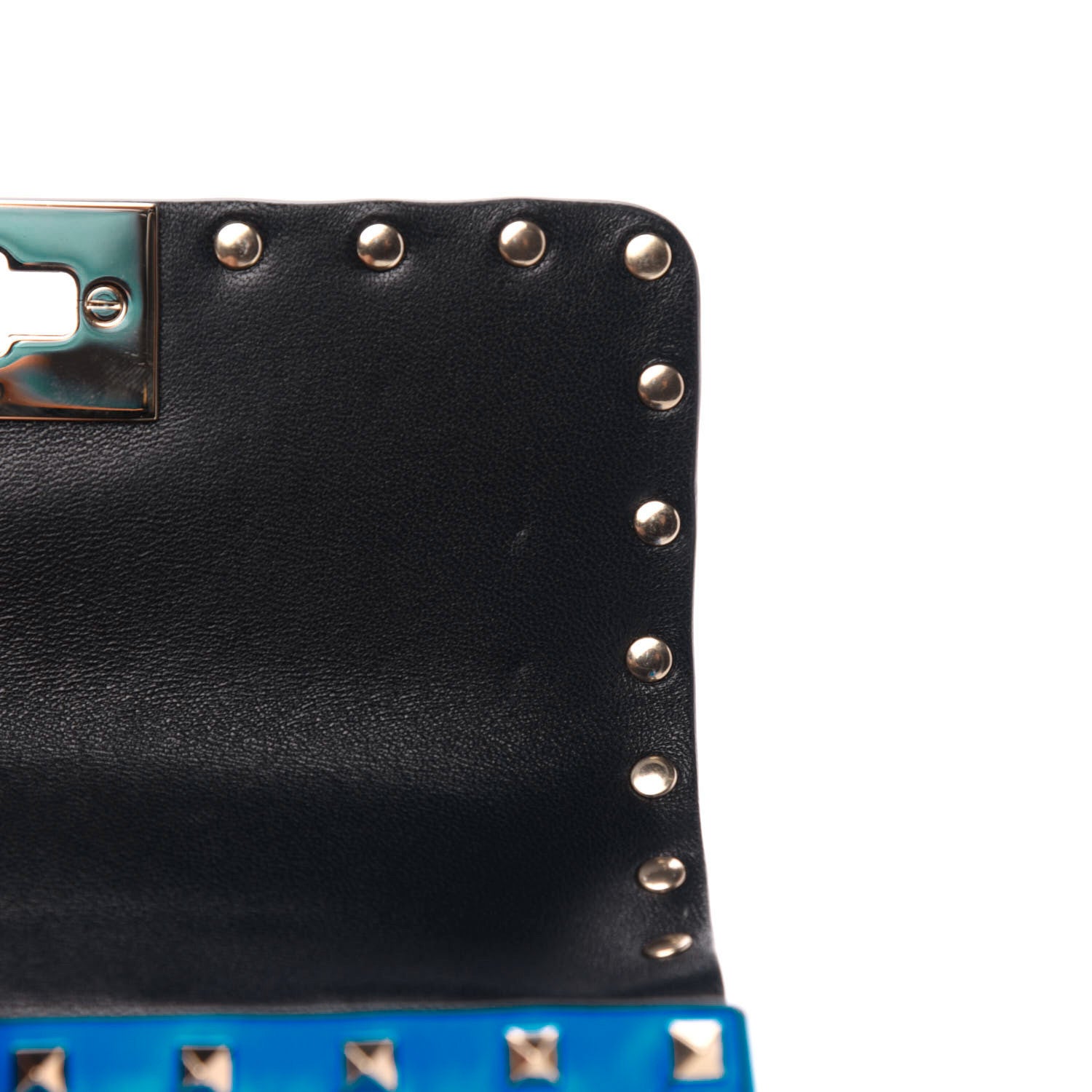 Valentino Garavani Calfskin Mini Rockstud Spike Shoulder Bag Blue Fluo 10 of 12