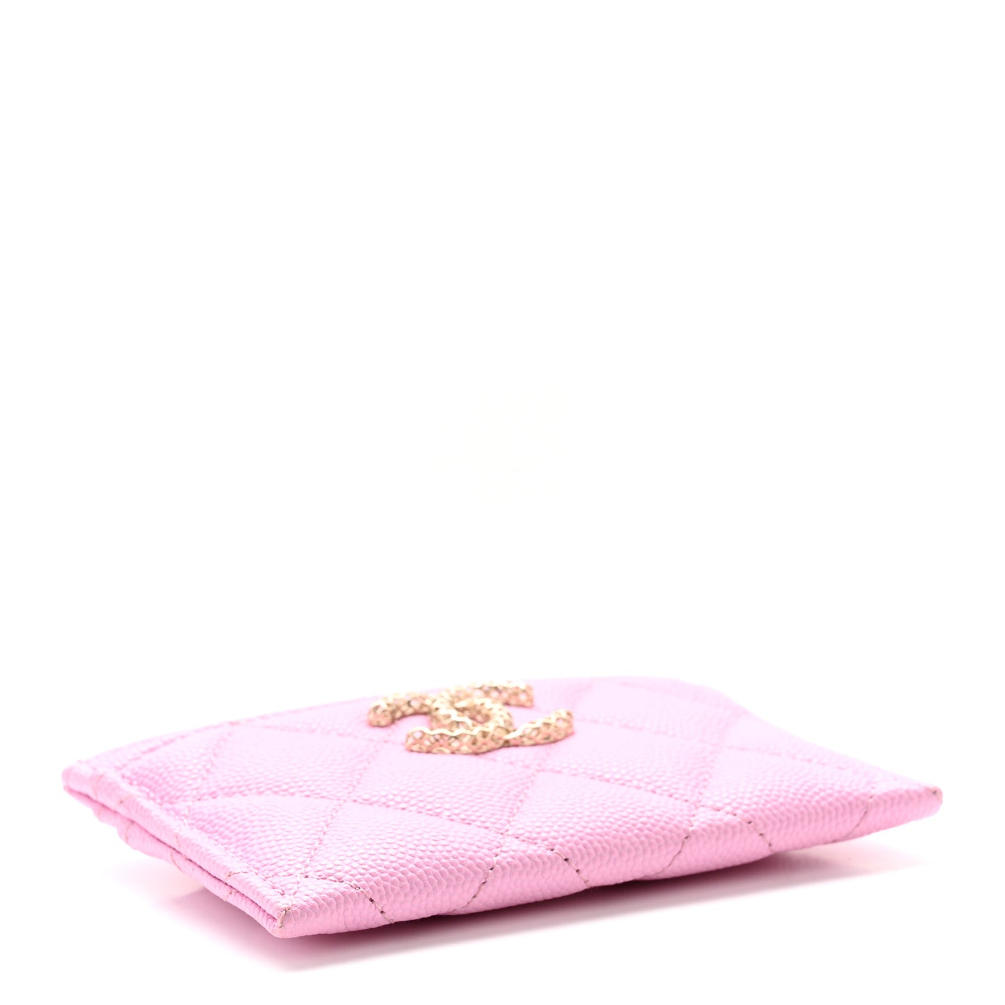 Caviar Metal Perforated Quilted Card Holder Lilas