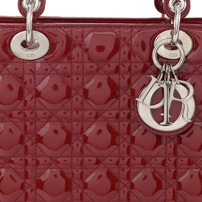 Christian Dior Patent Cannage Large Lady Dior Red 8 of 15