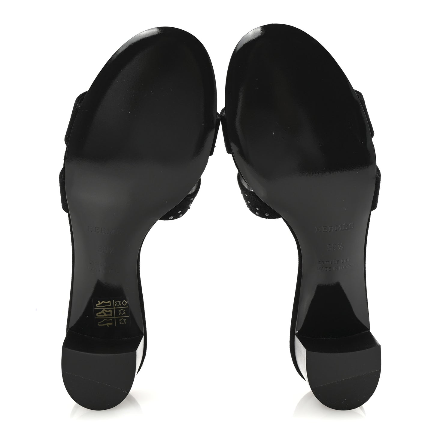 Suede Goatskin Crystal Oasis Sandals 39.5 Black