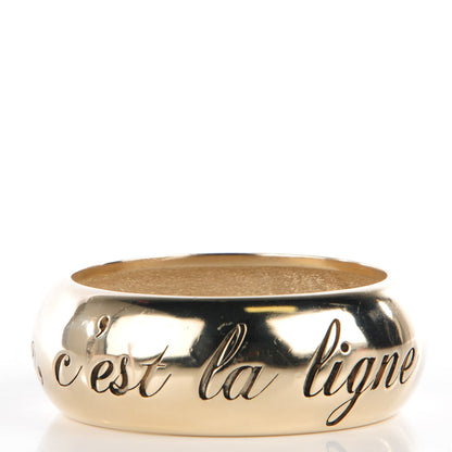Chanel Wide L'Elegence French Quote Bangle Gold 3 of 5