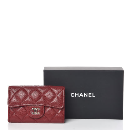 Chanel Iridescent Caviar Quilted Flap Card Holder Burgundy 9 of 9