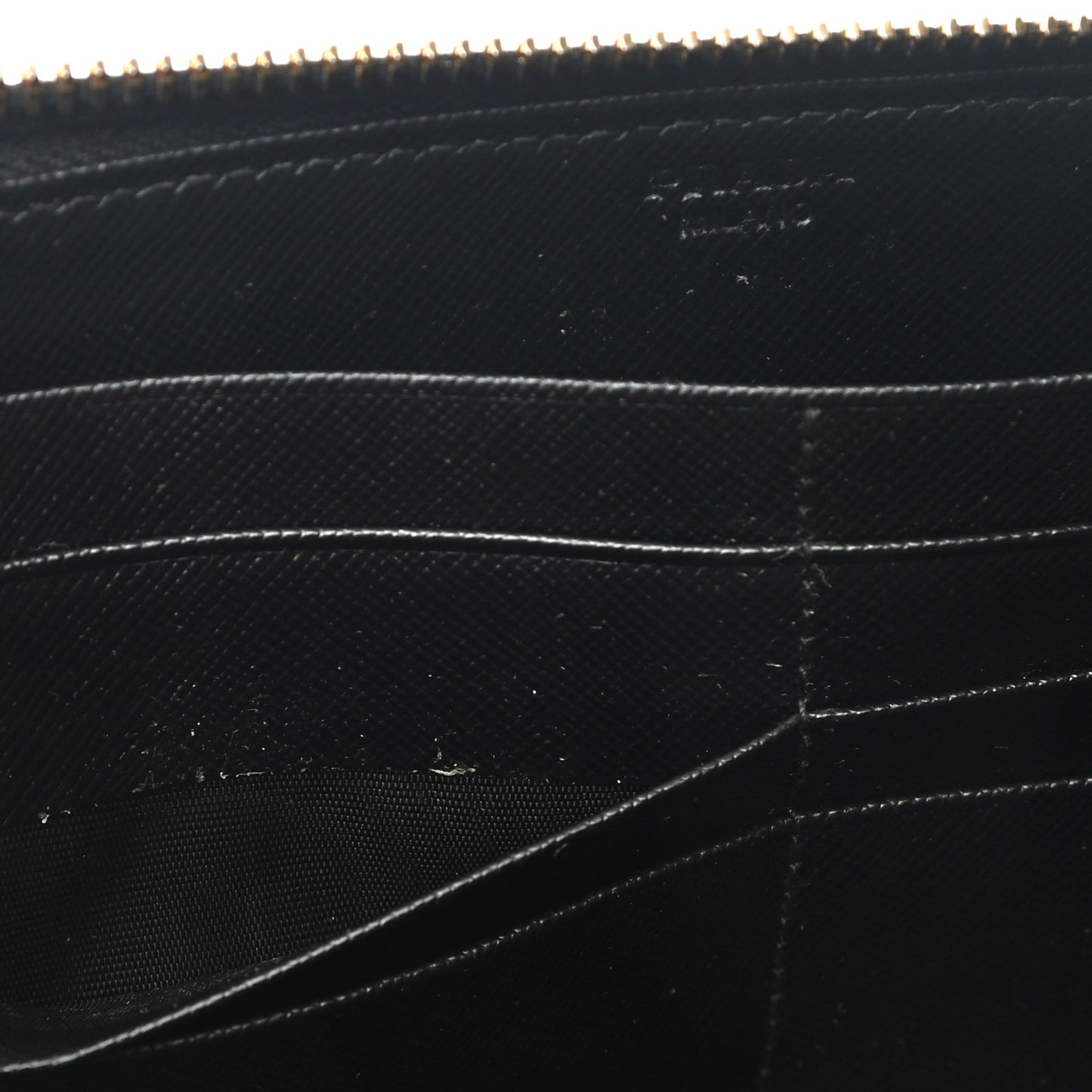 Saffiano Metal Large Zip Around Travel Wallet Black