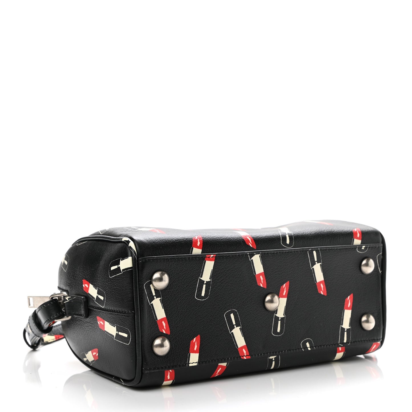 Calfskin Lipstick Print Classic Baby Duffle Black
