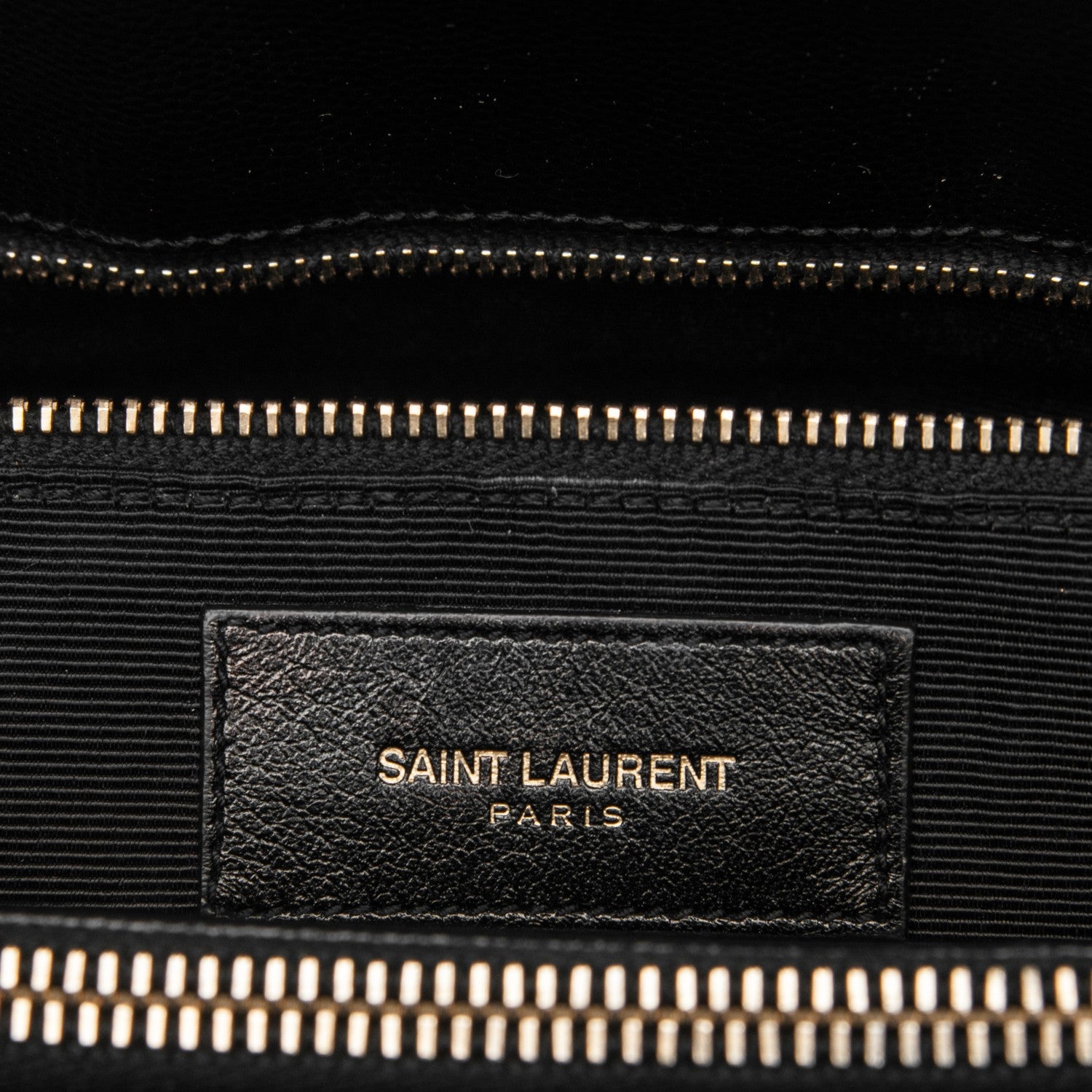 Saint Laurent Grain De Poudre Matelasse Chevron Monogram Shopping Bag Black 6 of 7