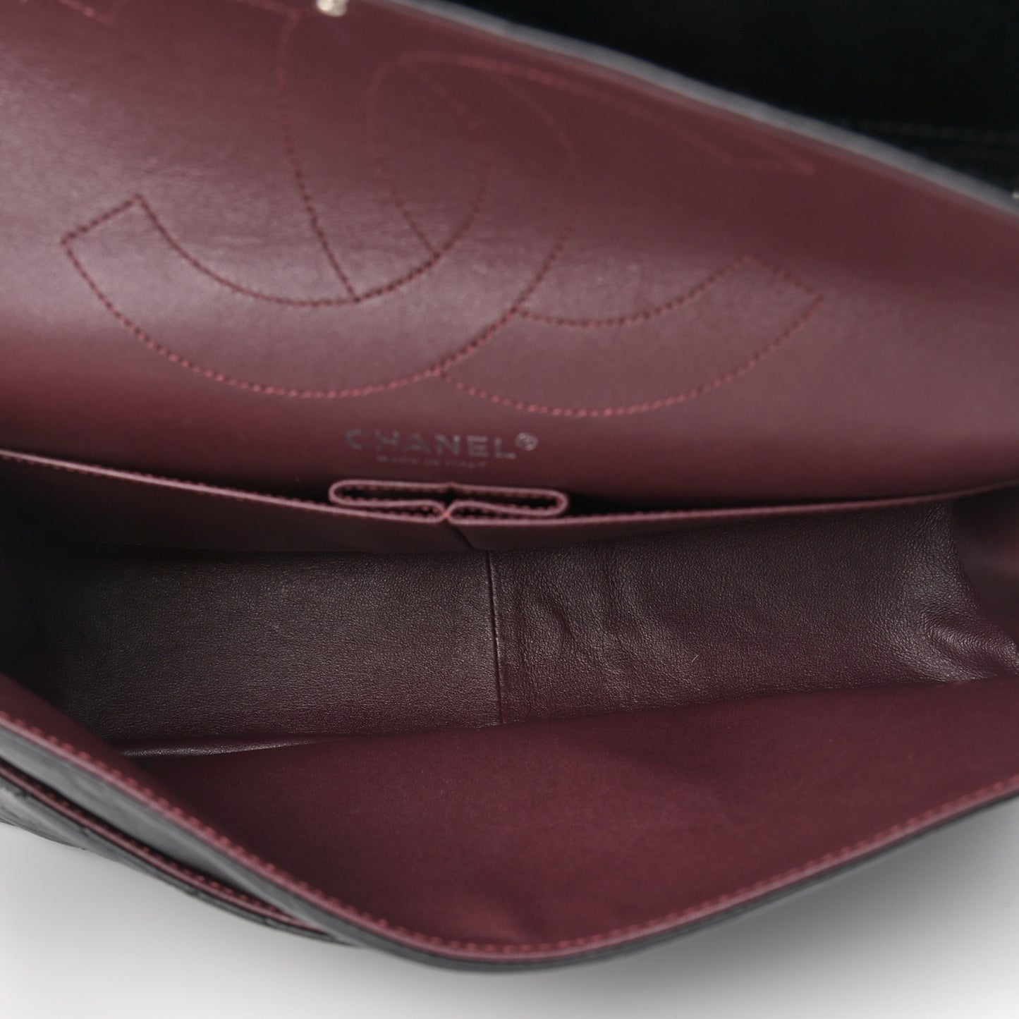 Aged Calfskin Quilted 2.55 Reissue 227 Flap Black