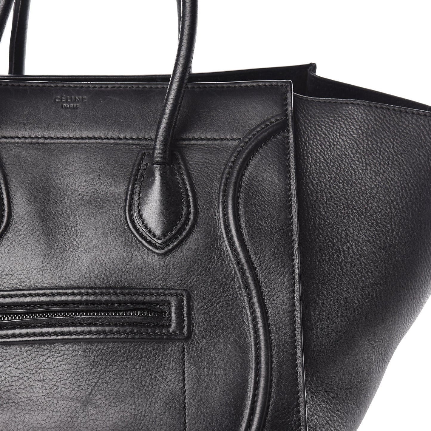 Smooth Calfskin Medium Phantom Luggage Black