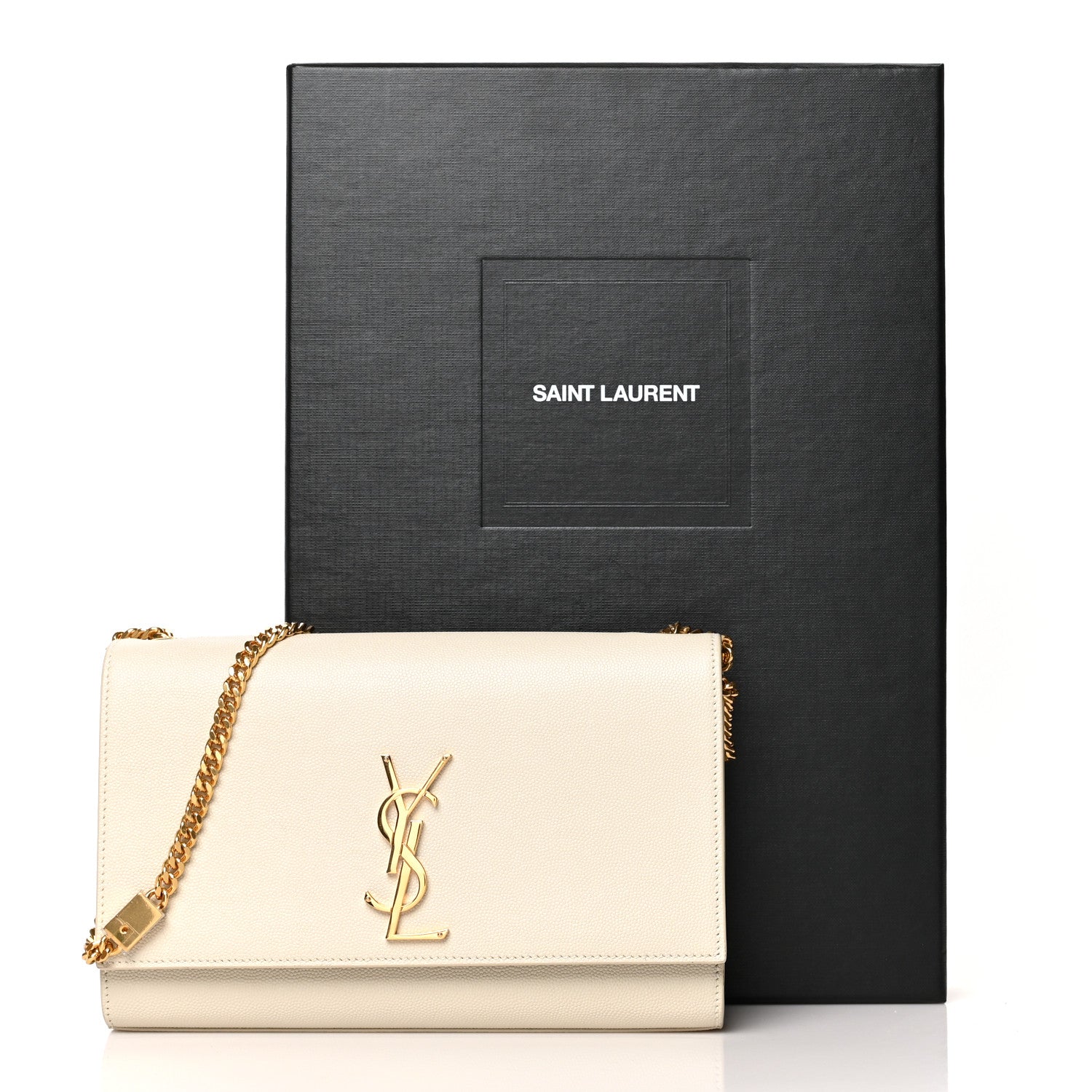 Saint Laurent Grain De Poudre Medium Classic Monogram Kate Satchel Crema Soft 11 of 11