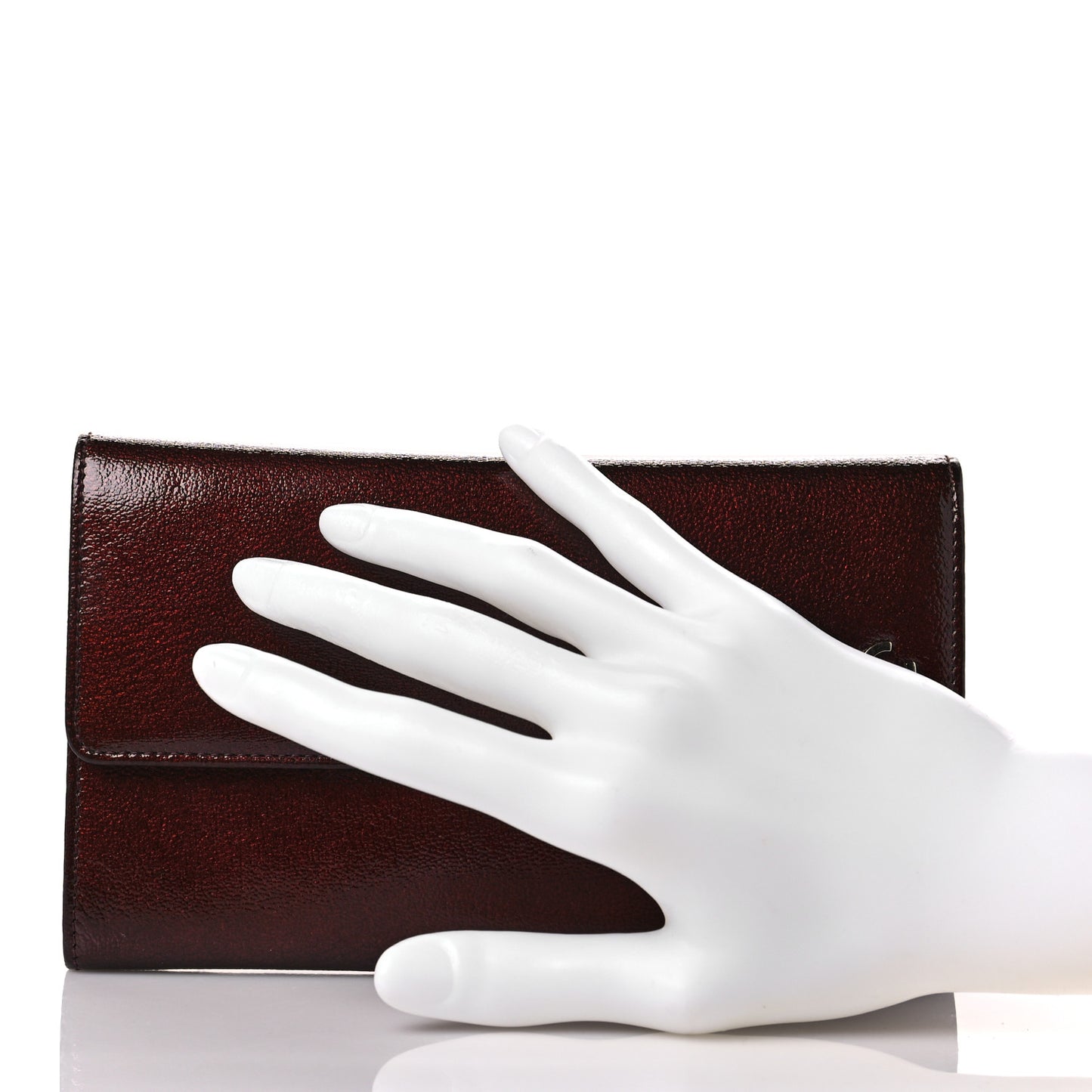 Glazed Goatskin CC Continental Wallet Burgundy