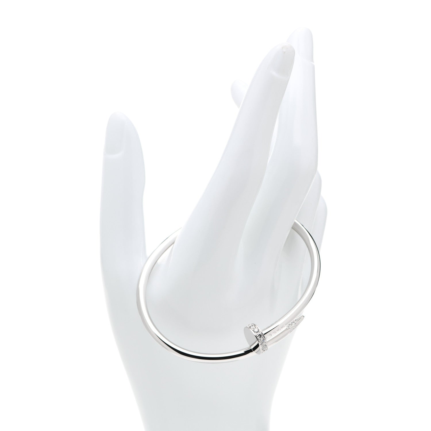 Cartier 18K White Gold Diamond Juste Un Clou Bracelet 18 2 of 5