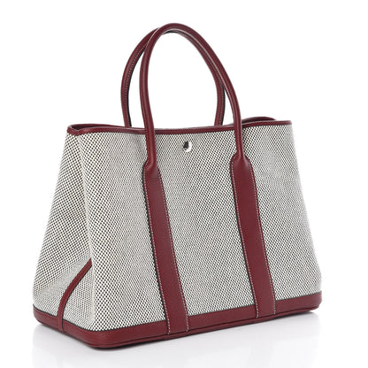 Hermes Buffle Skipper Toile Garden Party 36 MM Tote Rouge H 3 of 9