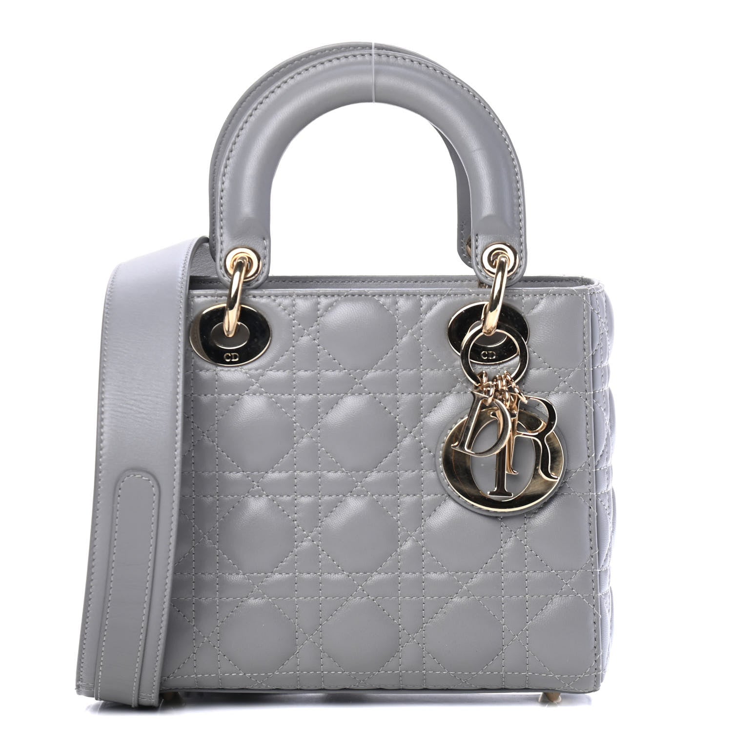 Christian Dior Lambskin Cannage Small My ABCDior Lady Dior Grey 1 of 4