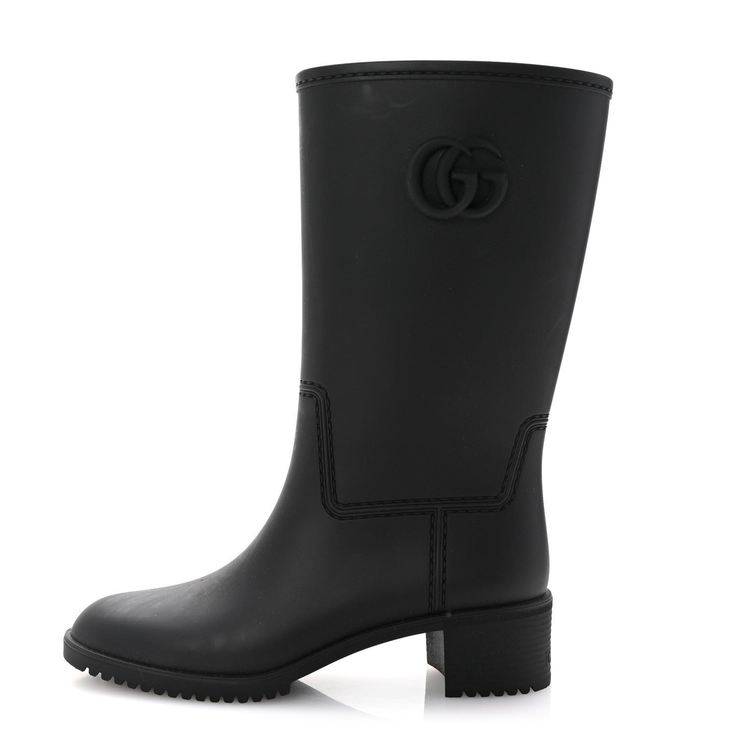 Gucci Rubber Double G Womens Rain Boots 36 Black 1 of 10