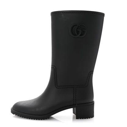 Gucci Rubber Double G Womens Rain Boots 36 Black 1 of 10